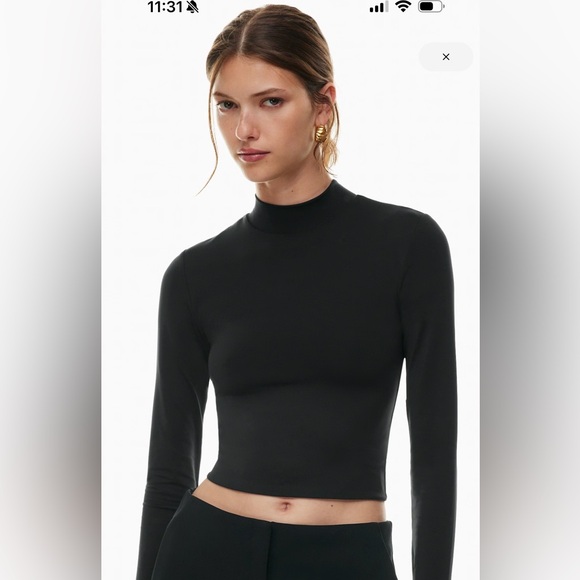 Aritzia Black Long Sleeve Mockneck - Picture 1 of 5